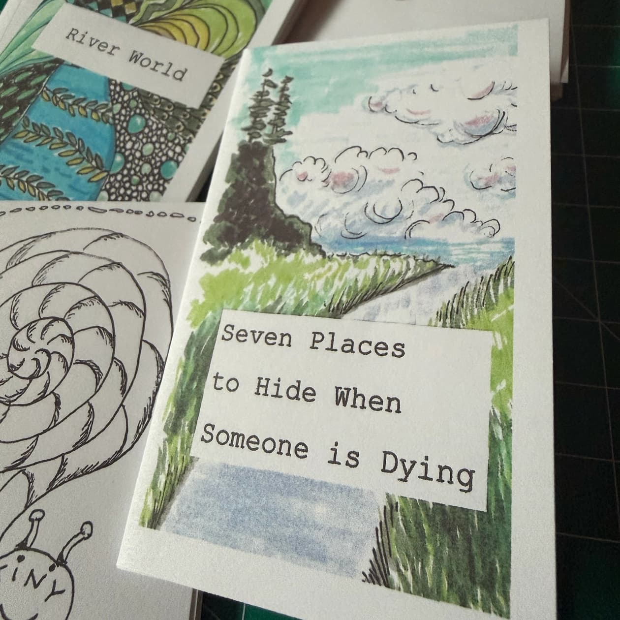 A pile of zines written by Dale Olson